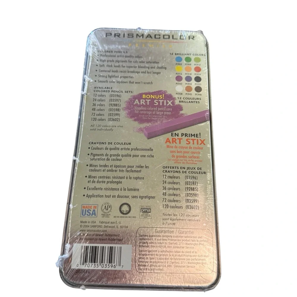 Prismacolor Premier - 12 Count  Colored Pencils 2004 USA Made Sanford Sealed
